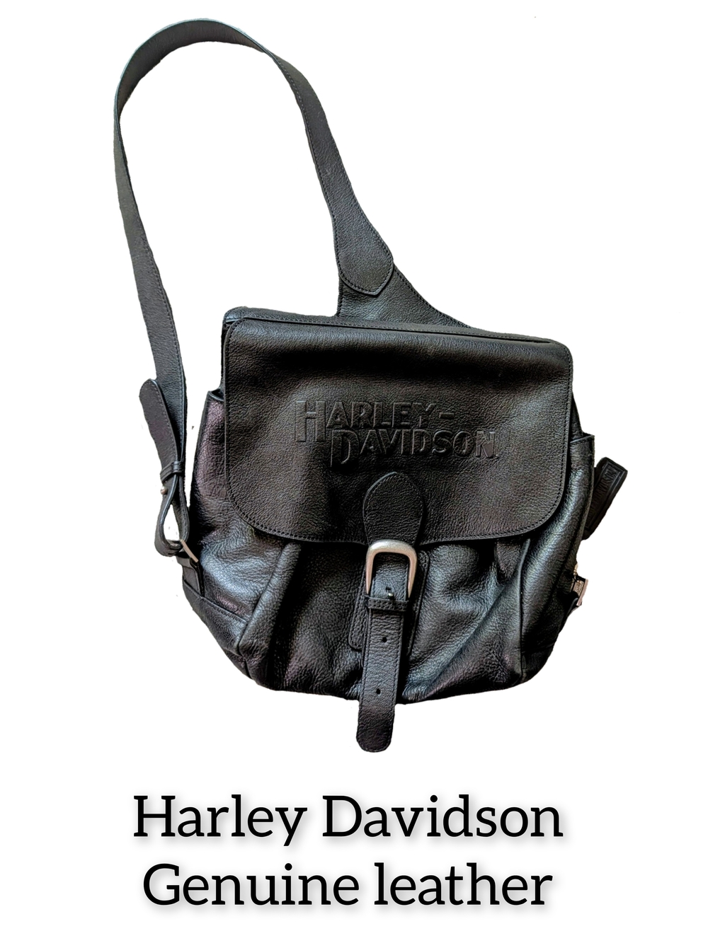 Harley-Davidson Black Leather Crossbody Bag
